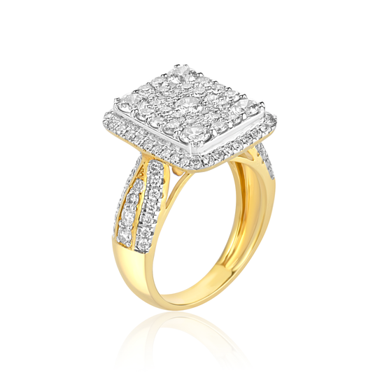 Amanda Radiant Cut Diamond Engagement Ring in 18K Gold