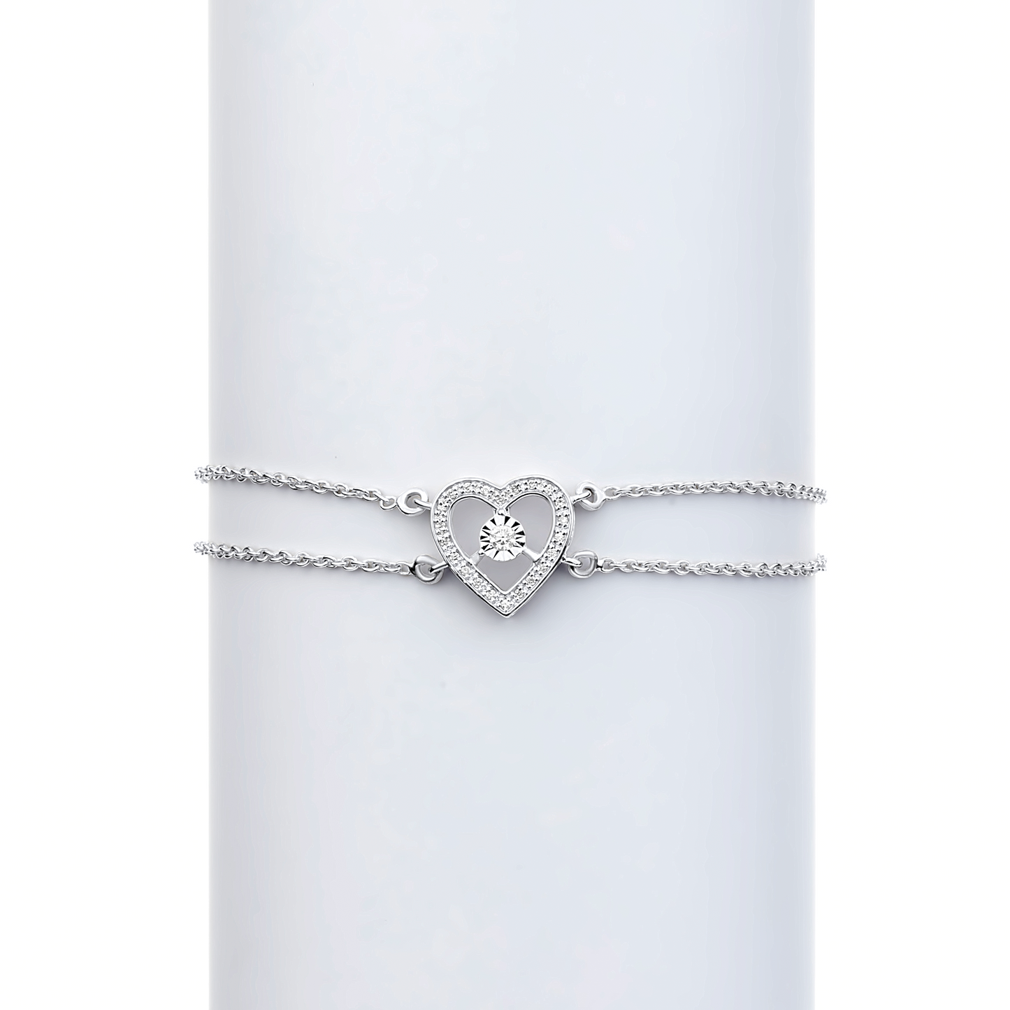 Eternal Heart Natural Diamond Bracelet in 18K Gold