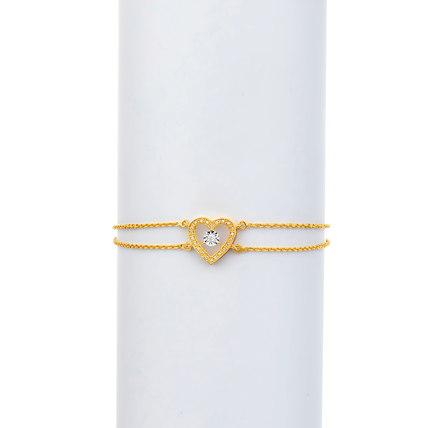 Eternal Heart Natural Diamond Bracelet in 18K Gold