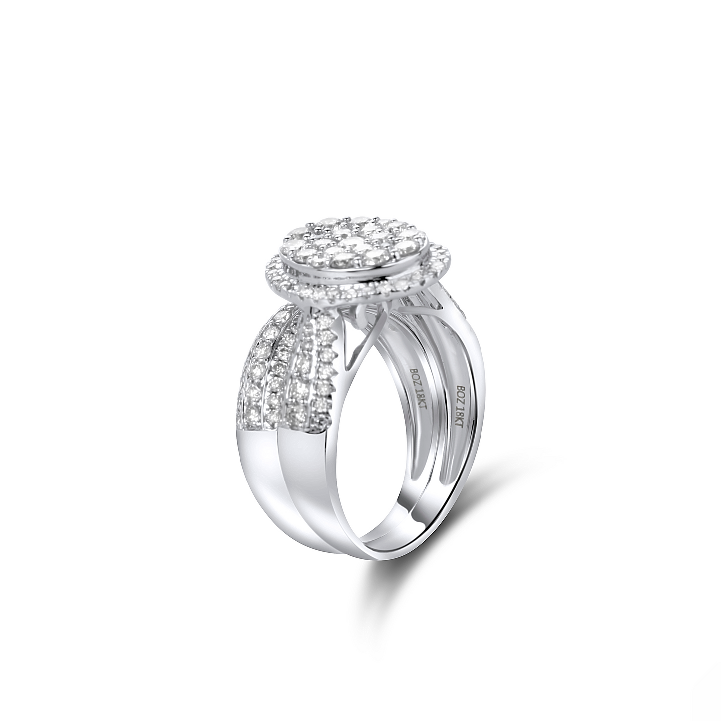 Amanda Oval Cut Natural Diamonds Bride Set in 18K Gold