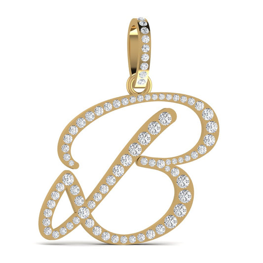 Alphabet XL Diamond Pendant in 18K Gold