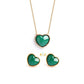 Amor Necklace-Earring Set 18karat Gold (Green)