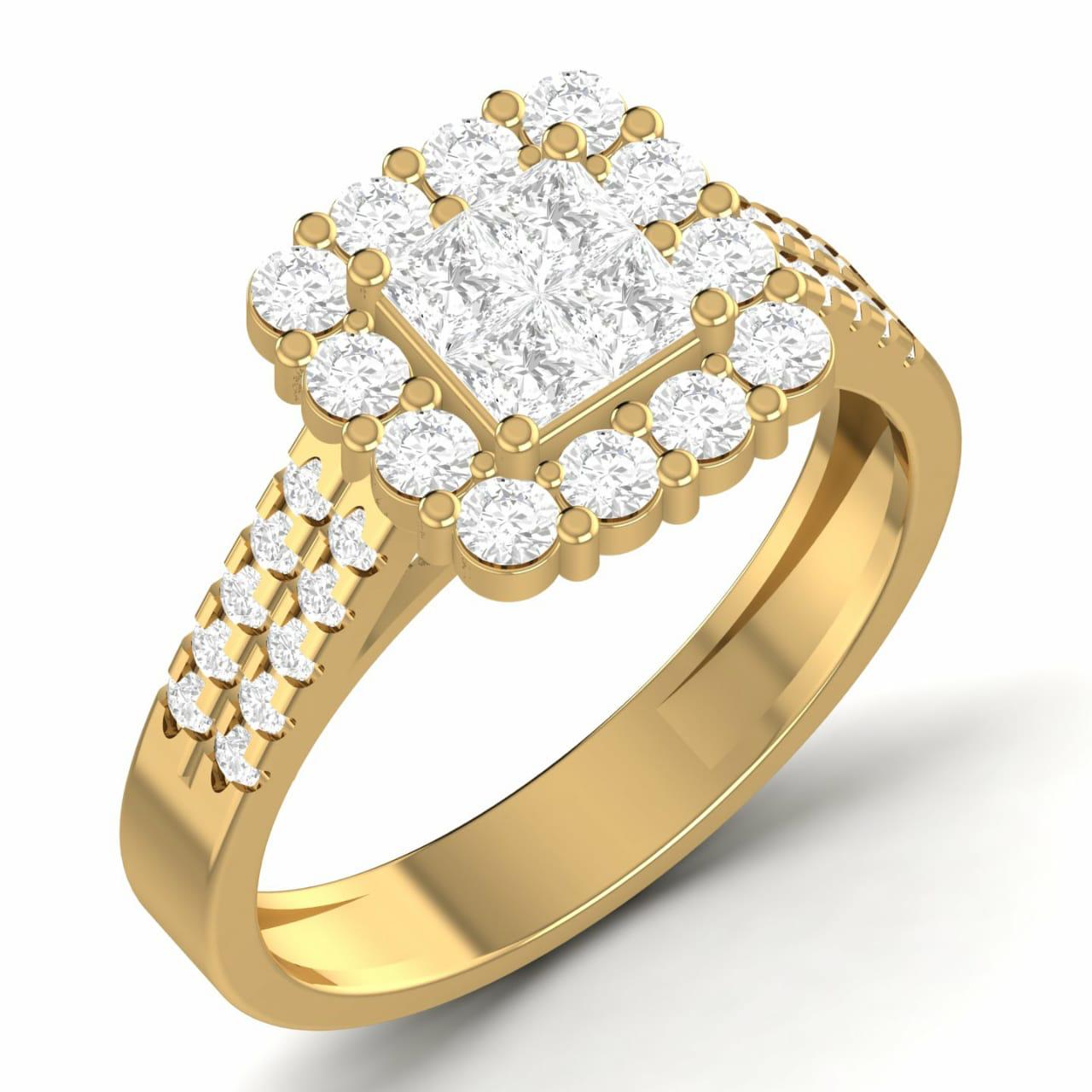 Lola Cluster Natural Diamond Engagement Ring