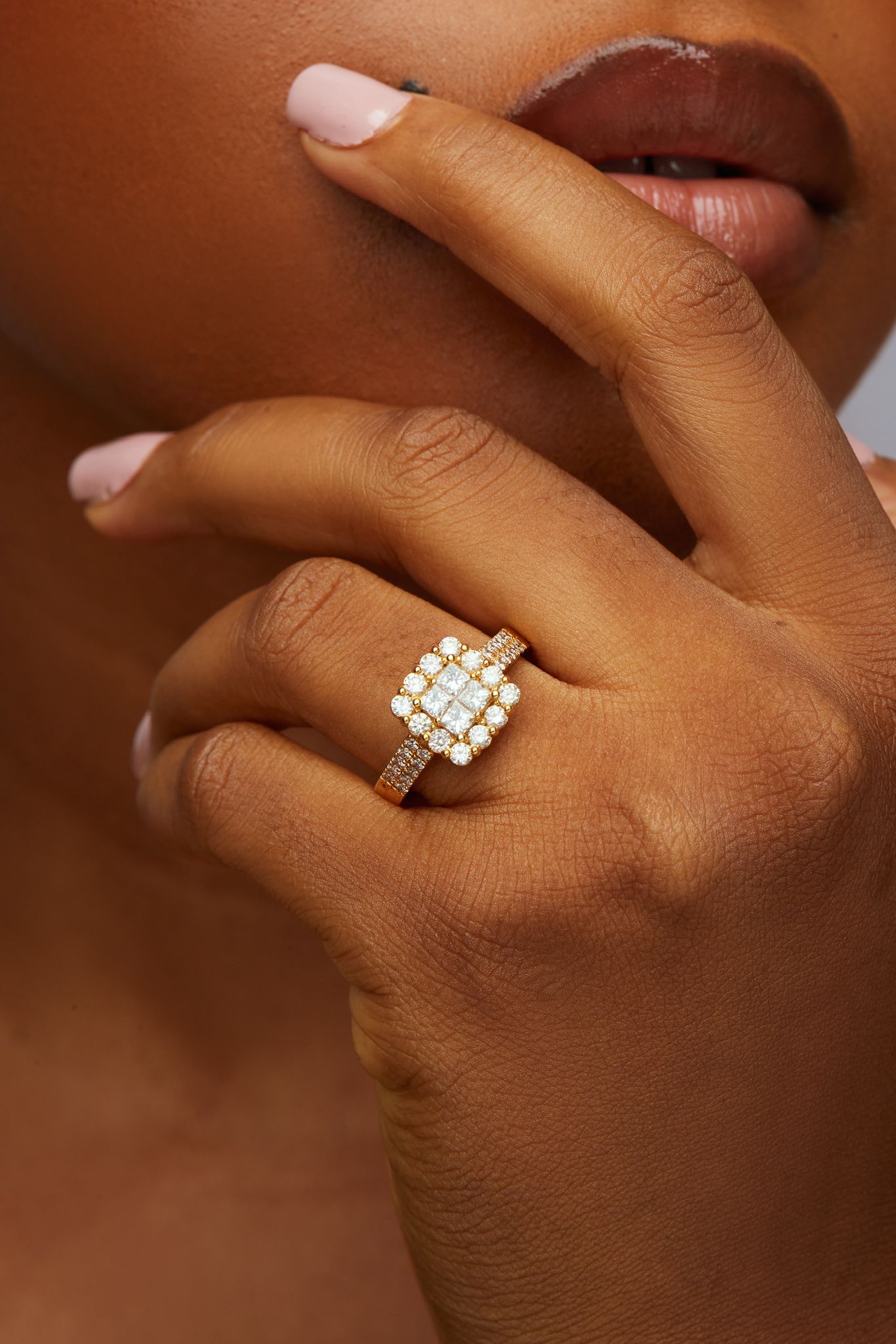 Lola Cluster Natural Diamond Engagement Ring
