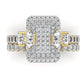 Lucy Radiant Cluster Natural Diamond Bride Set