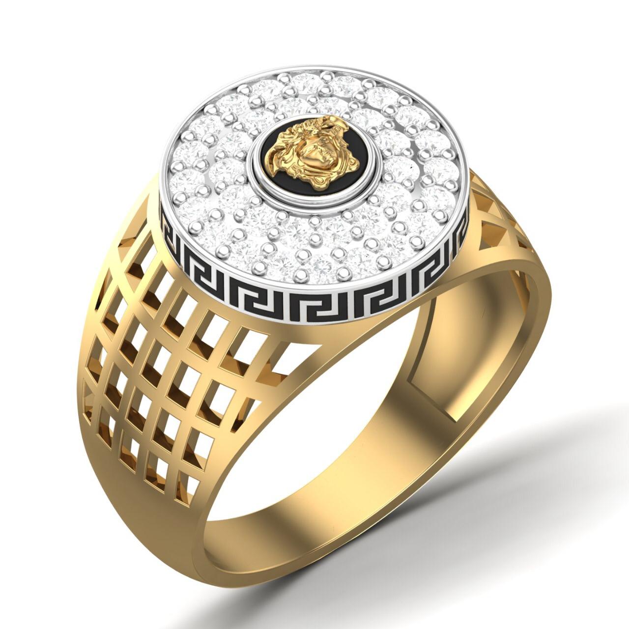 Medusa Natural Diamond Ring in 18K Gold