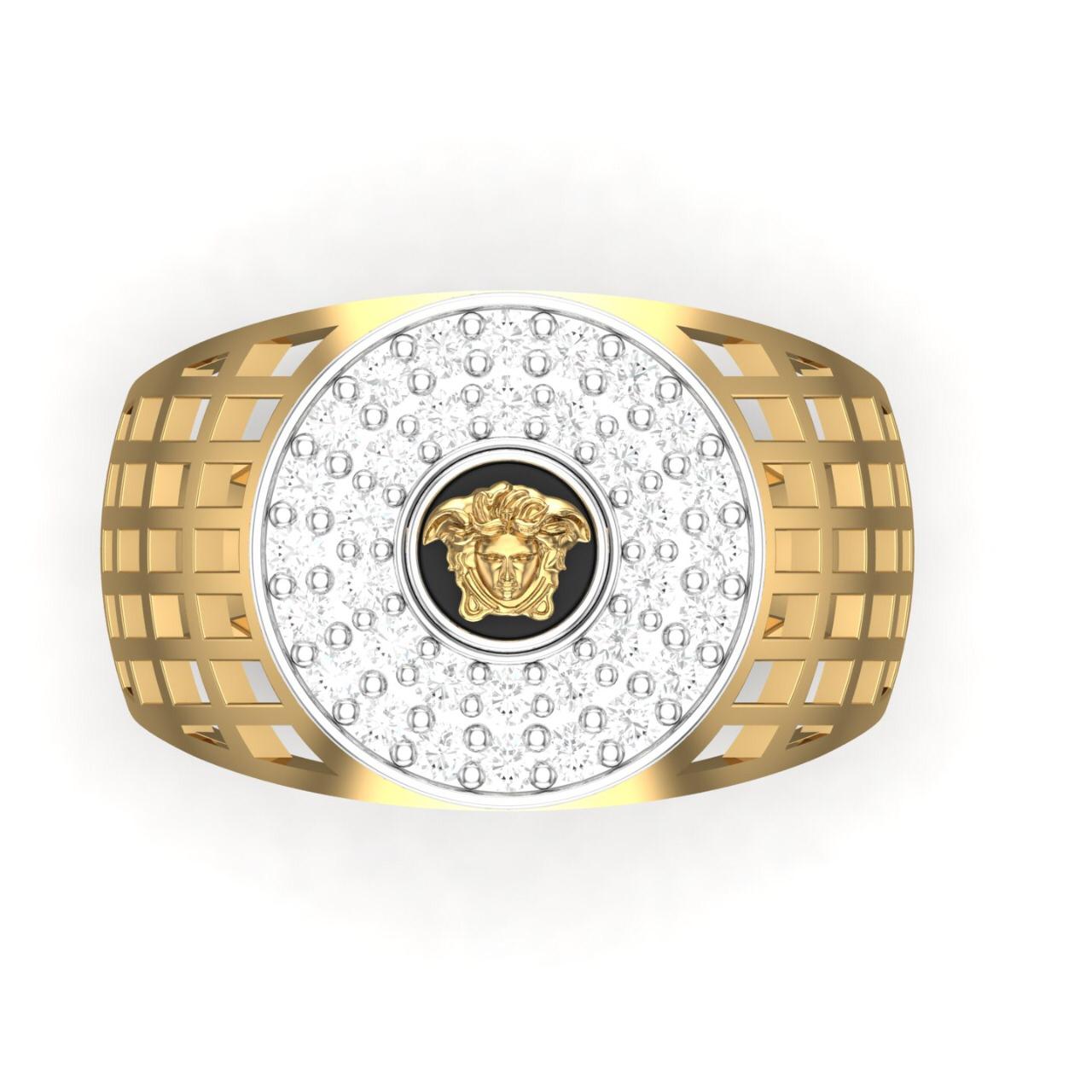 Medusa Natural Diamond Ring in 18K Gold