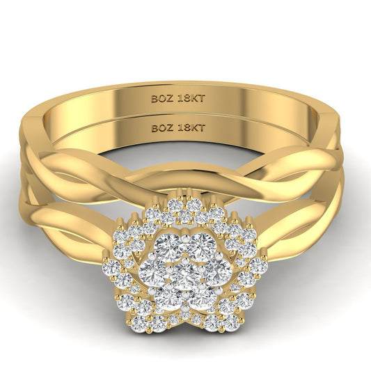 BOZ Forever Natural Diamond Bride Set in 18K Gold