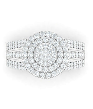 Omoni Round Cluster Natural Diamond Engagement Ring
