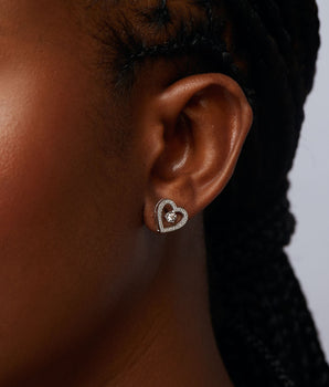 Eternal Heart Natural Diamond Stud Earrings