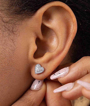 Ava Heart Natural Diamond Stud Earrings