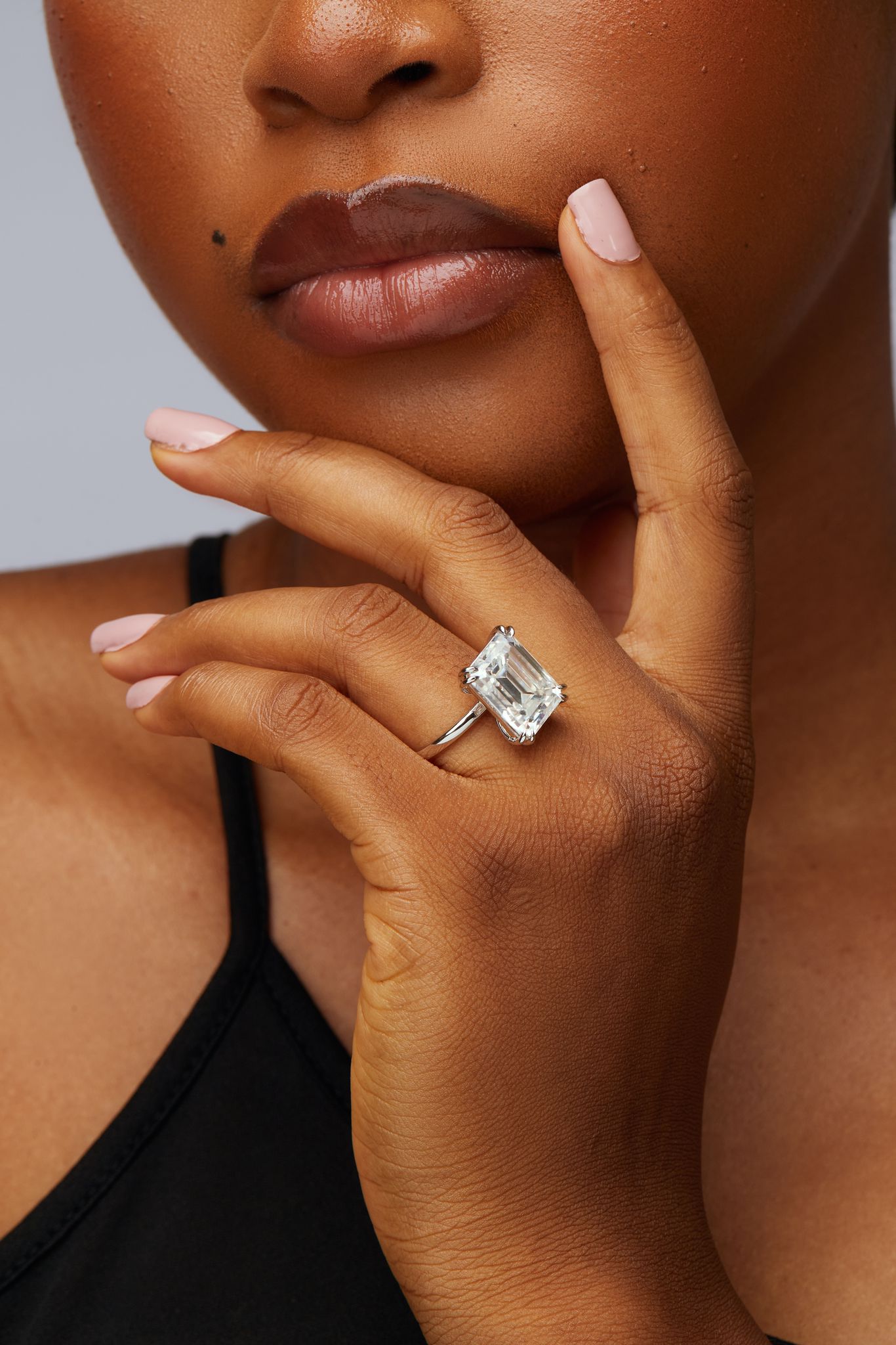 Sofia Moissainite Emerald Cut Engagement Ring