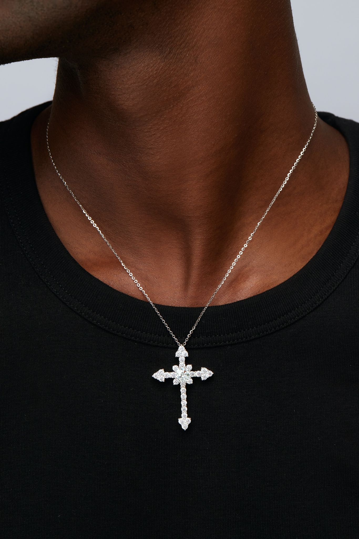 Amari Moissanite Cross Necklace