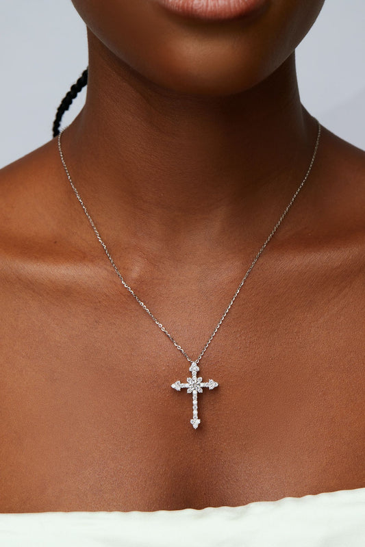 Amari Moissanite Cross Necklace