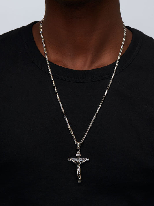 Asher Silver Cross Necklace