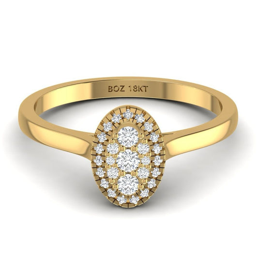 Leah Oval Cut Diamond Engagement Ring in 18K Gold