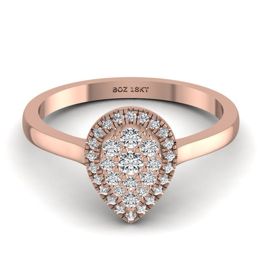 Leah Pear Cluster Natural Diamond Engagement Ring