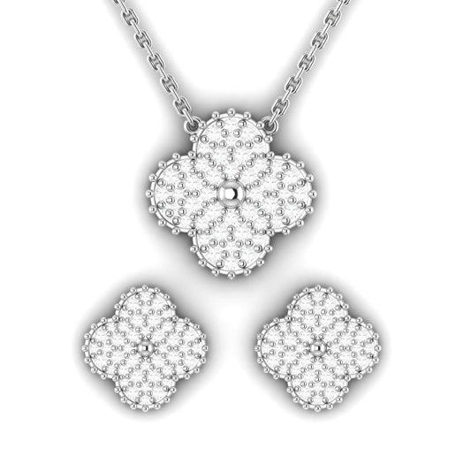 Midball Clover Natural Diamond Necklace