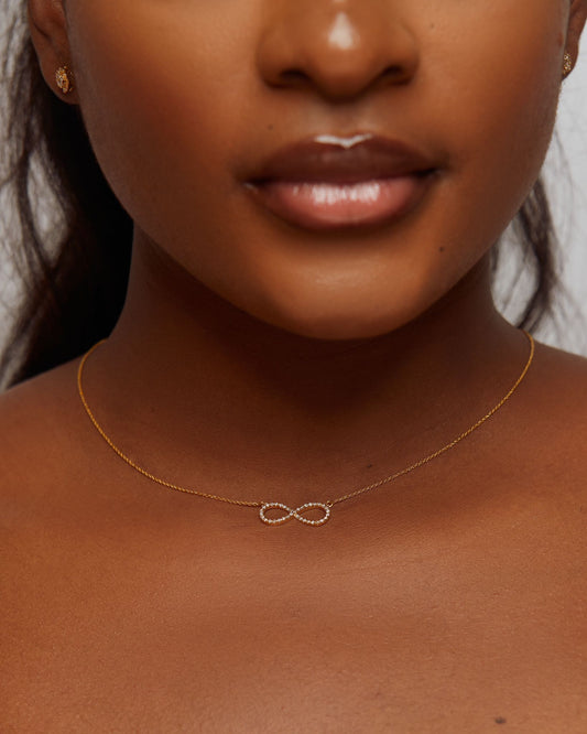Natural Diamond Infinity Necklace