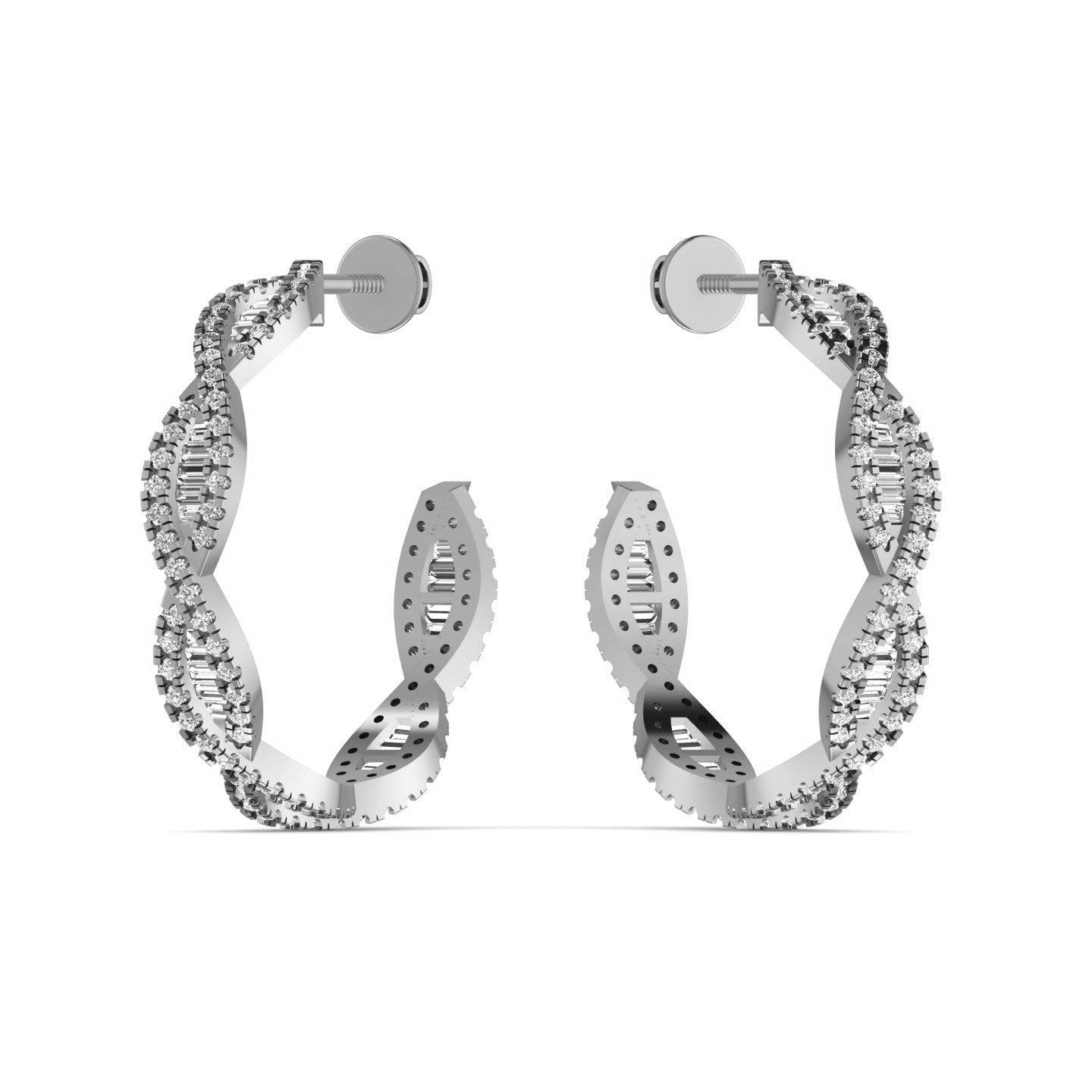 Marise Moissanite Hoop Earrings in 925 Sterling silver