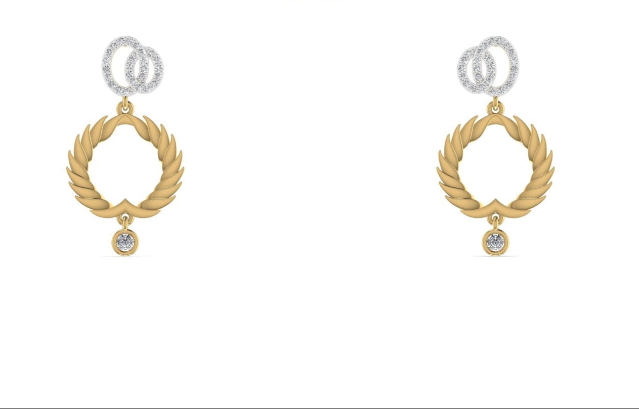 Laurel Harmony Natural Diamond Earrings in 18K Gold