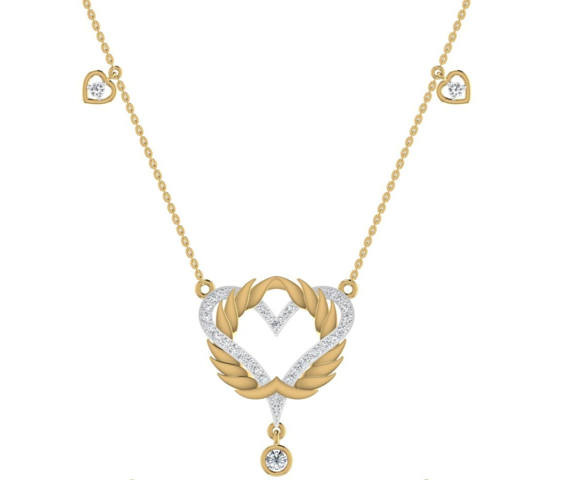 Golden Embrace Natural Diamond Necklace in 18K Gold