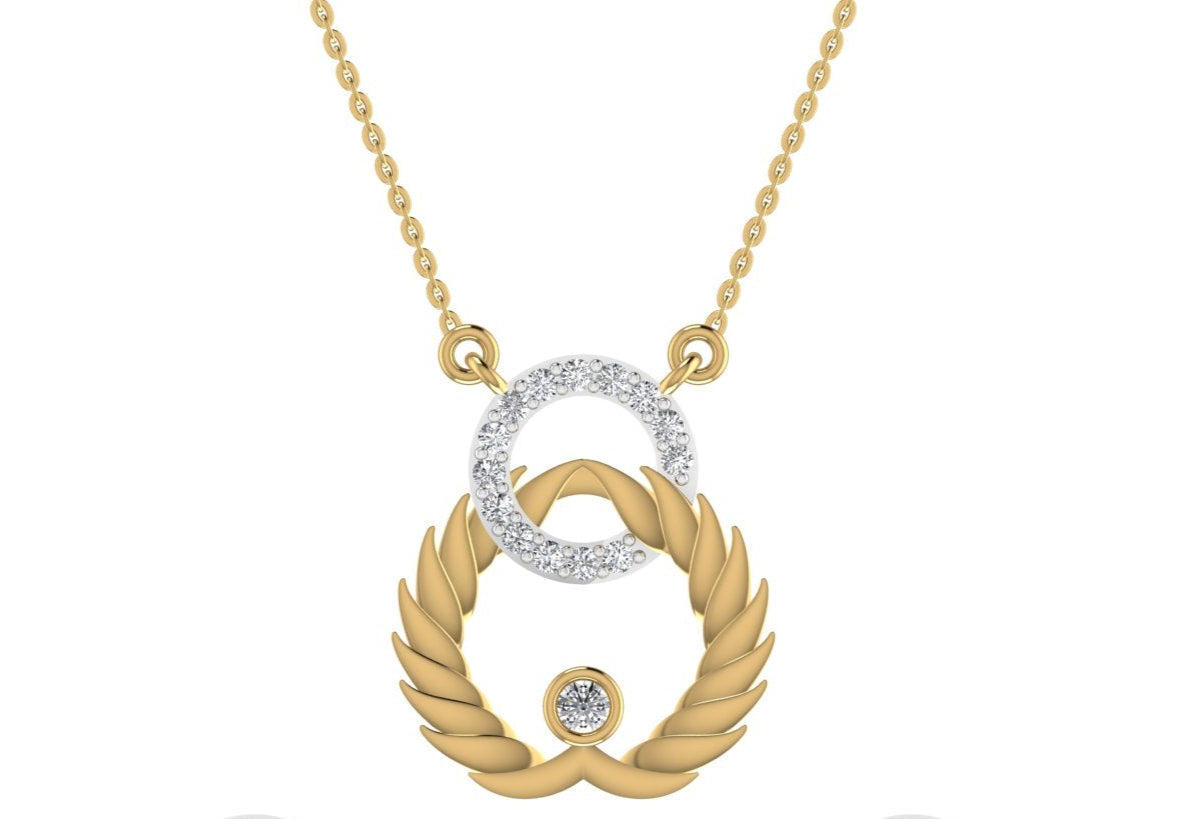 Circle of Triumph Natural Diamond Necklace in 18K Gold