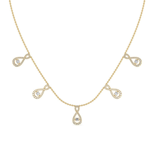 Five Charm Twinkle Infinie Diamond Necklace in 18K Gold