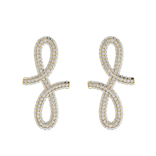 3D Oiza Infinie Diamond Earrings in 18K Gold