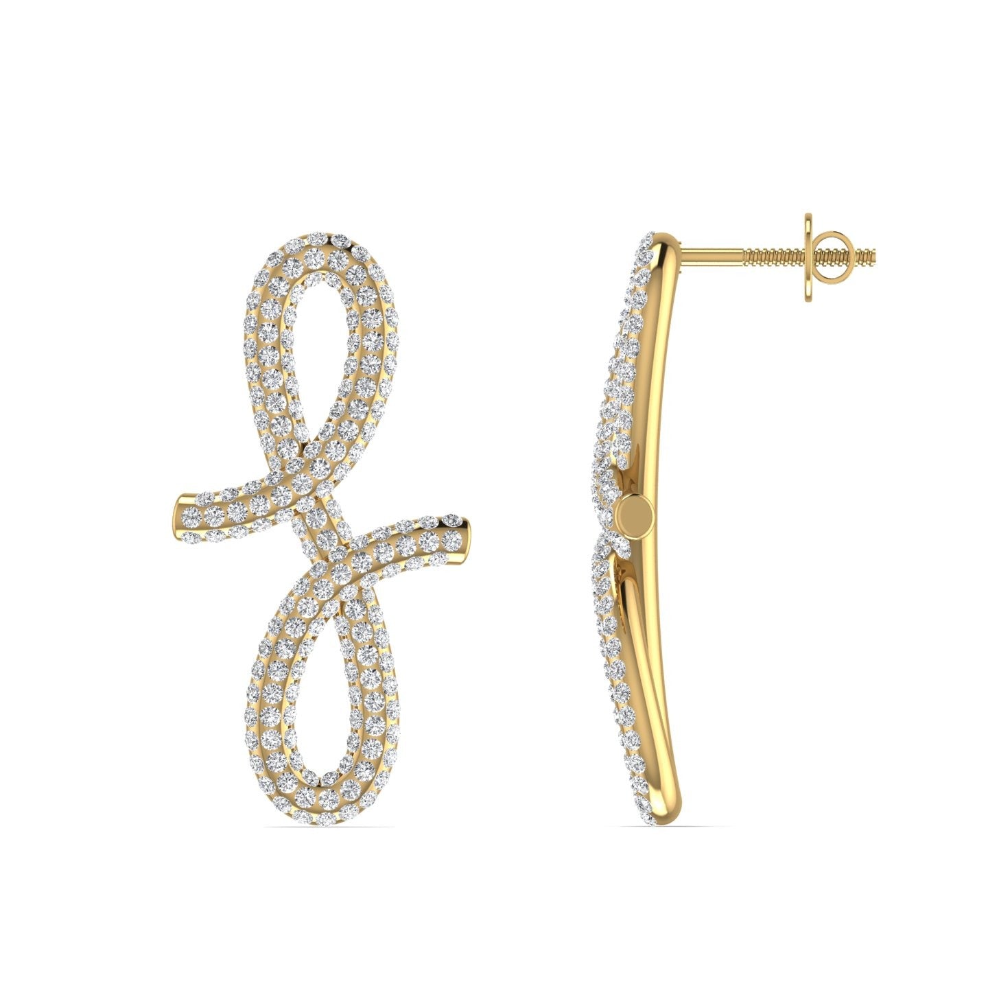 3D Oiza Infinie Diamond Earrings in 18K Gold