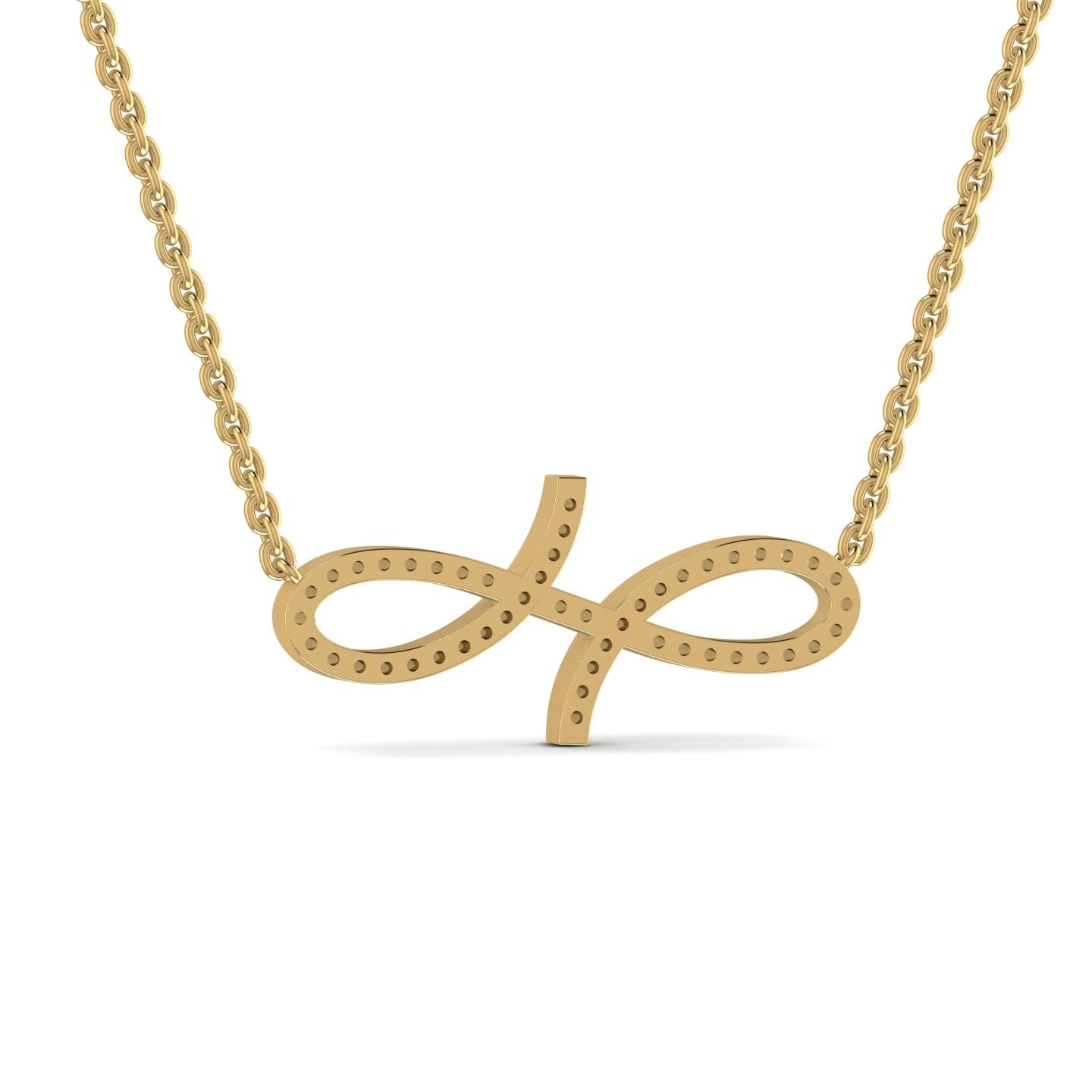 3D Oiza Infinie Diamond Necklace in 18K Gold