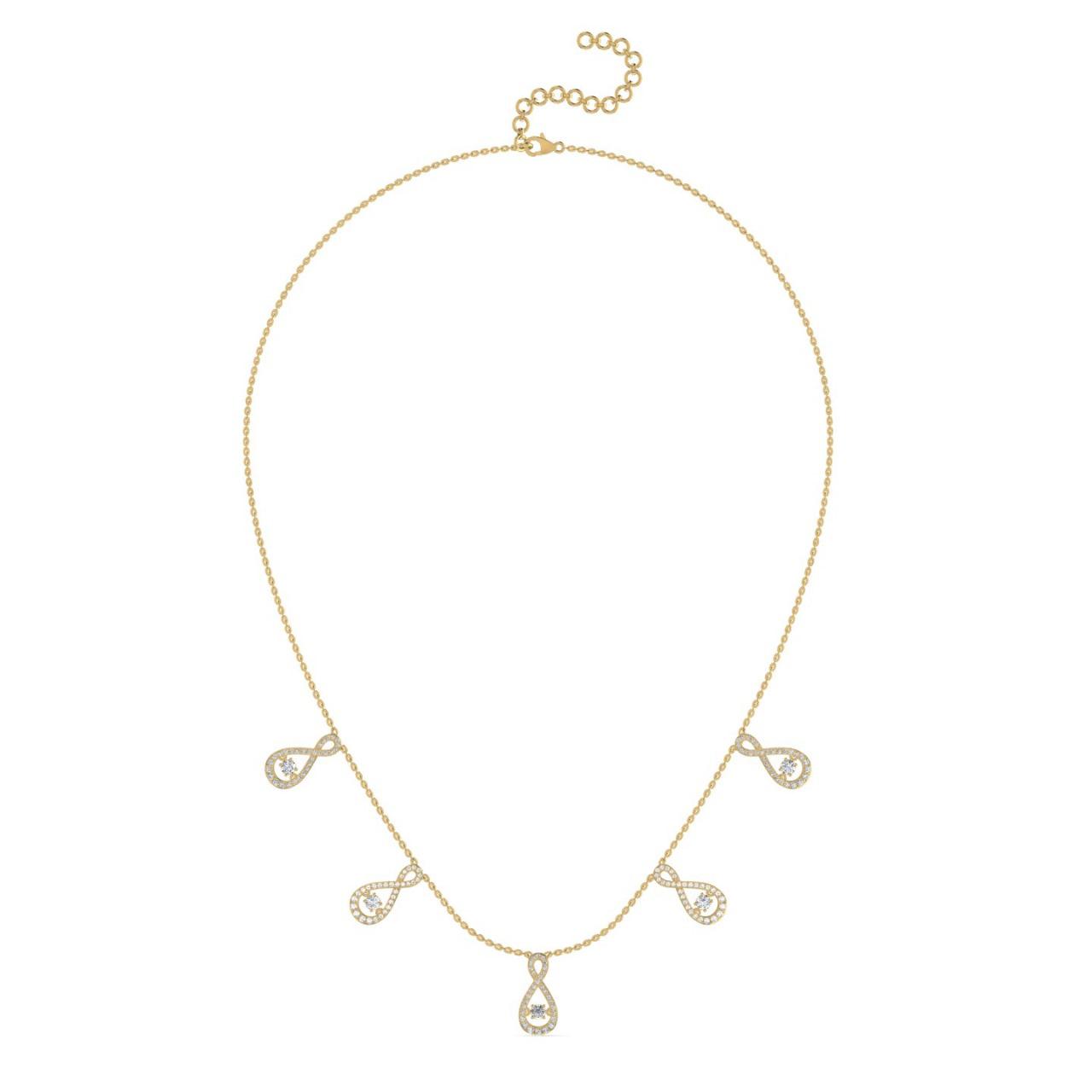 Five Charm Twinkle Infinie Diamond Necklace in 18K Gold