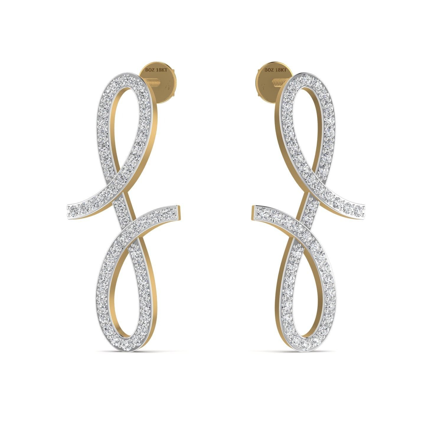 Oiza Infinie Diamond Earrings in 18K Gold