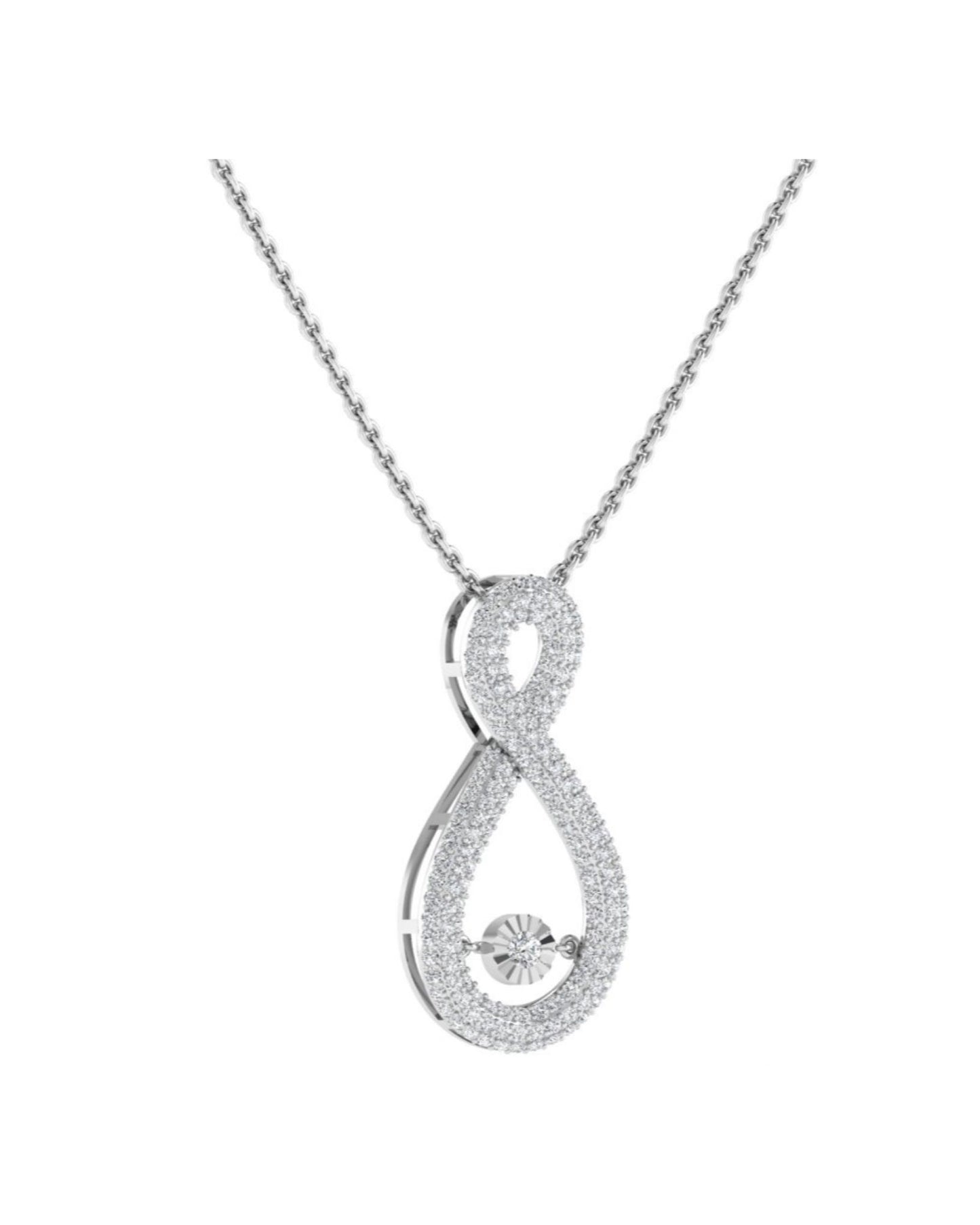 3D Pave Twinkle Infinie Pendant Necklace in 18K Gold