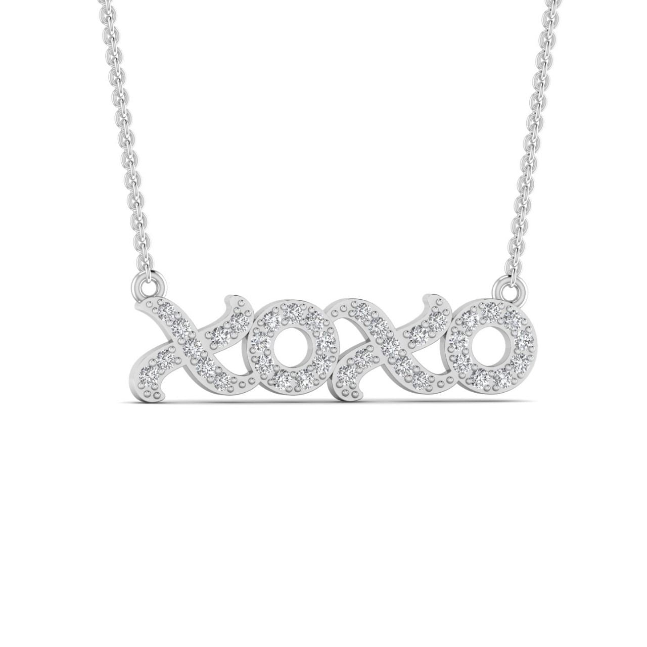 XOXO Natural Diamond Necklace in 18K Gold