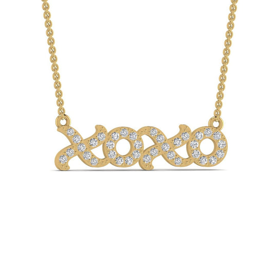 XOXO Natural Diamond Necklace in 18K Gold