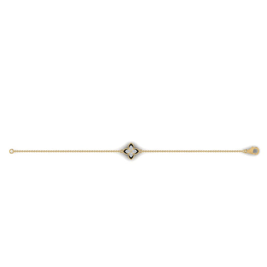 Dual Diamond Clover Bracelet in 18K Gold