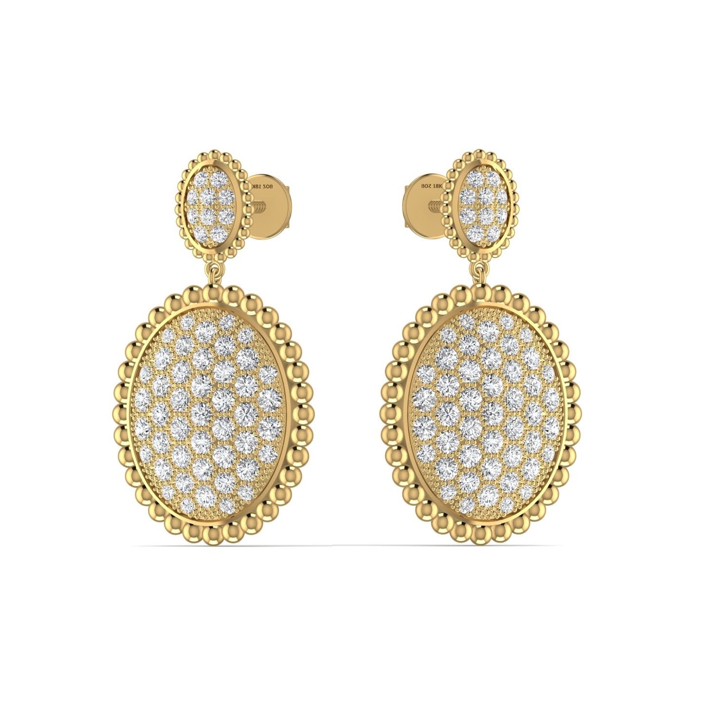 Vina Diamond Drop Earrings in 18K Gold