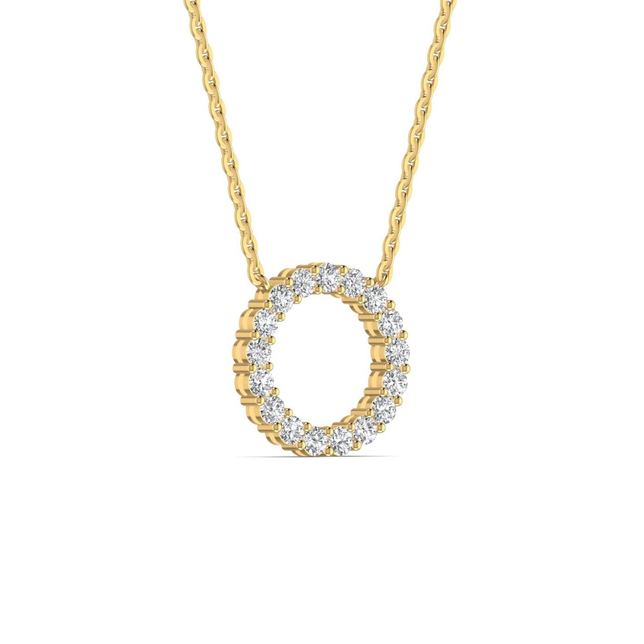 Pave Eternity 3MM Diamond Necklace in 18K Gold