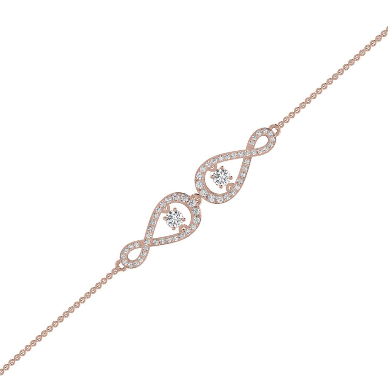 Two Charm Twinkle Infinie Diamond Bracelet in 18K Gold