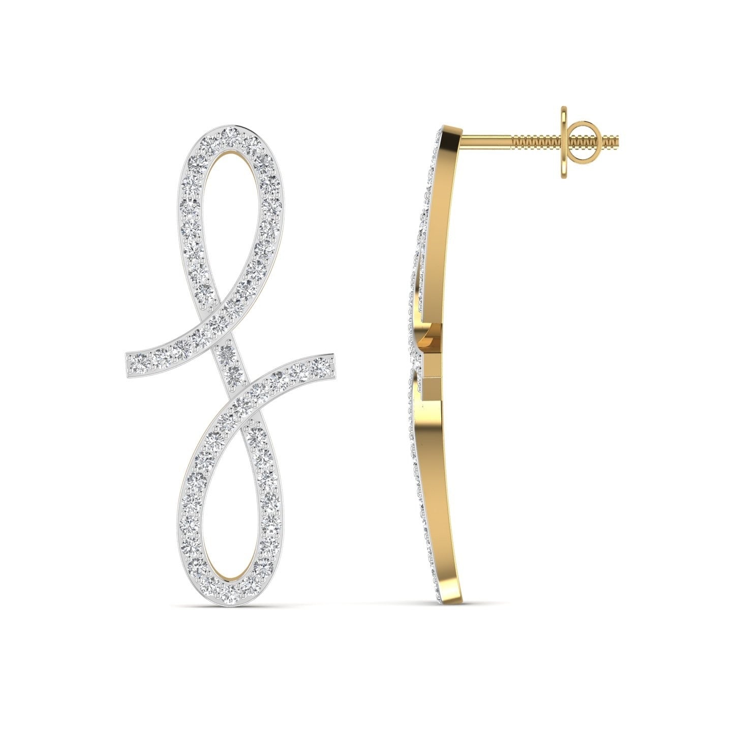 Oiza Infinie Diamond Earrings in 18K Gold