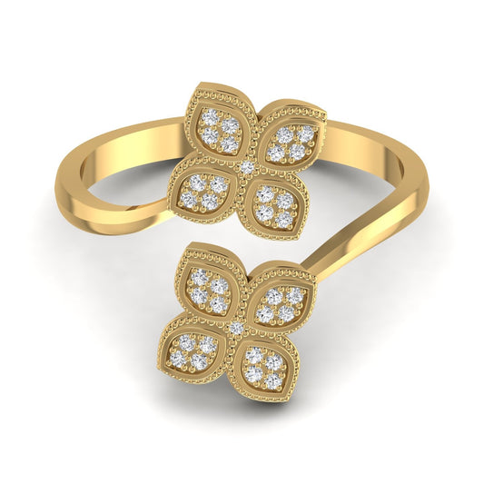 Nora Cuff Diamond Ring in 18K Gold