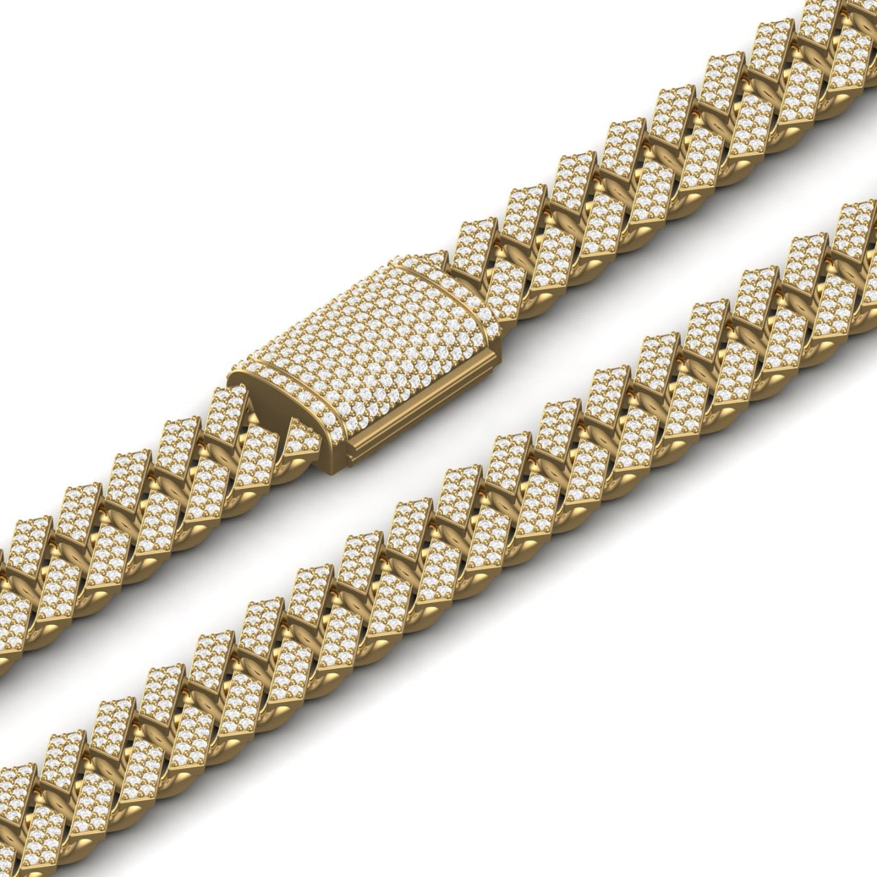 Prong Cuban Bracelet in 18K Gold