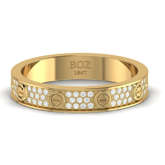 Love Inspired 4mm Natural Diamond Band in 18K Gold