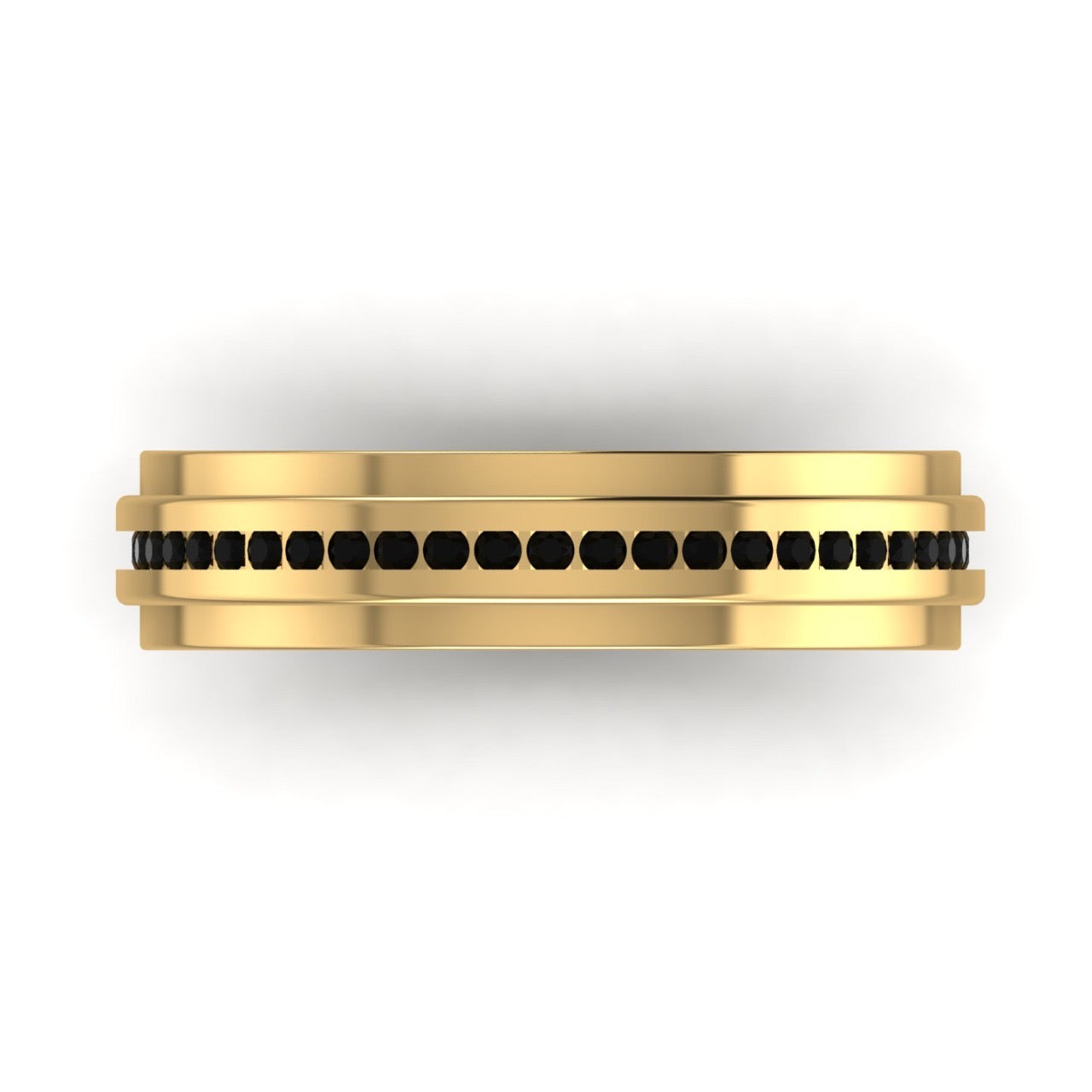 Oswald Black Diamond Band in 18k Gold