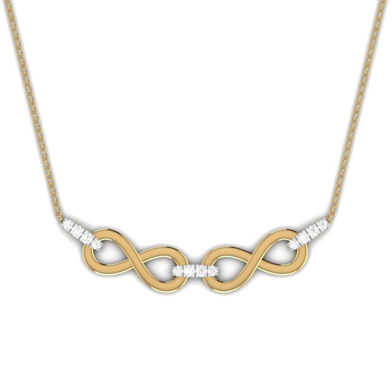 Joan Horizontal Diamond Necklace in 18K Gold