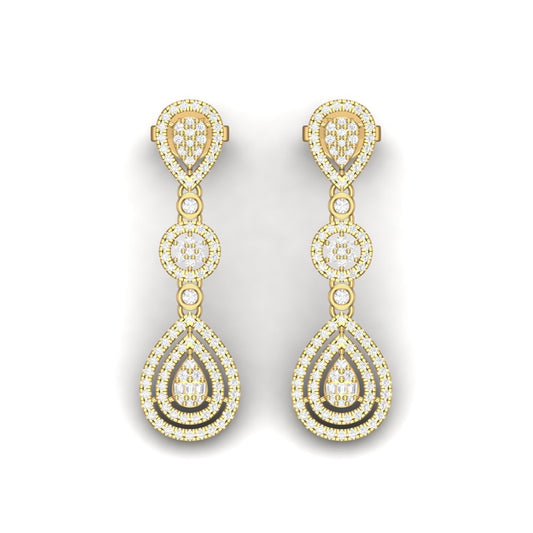 Tear Drop Diamond Earrings in 18K Gold