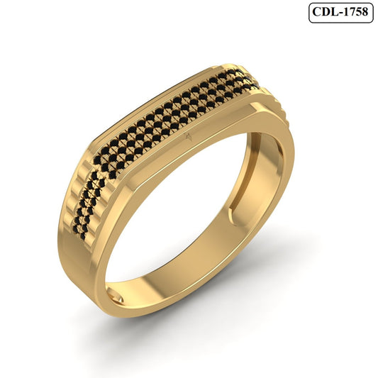 Black Diamond Pave Band in 18K Gold