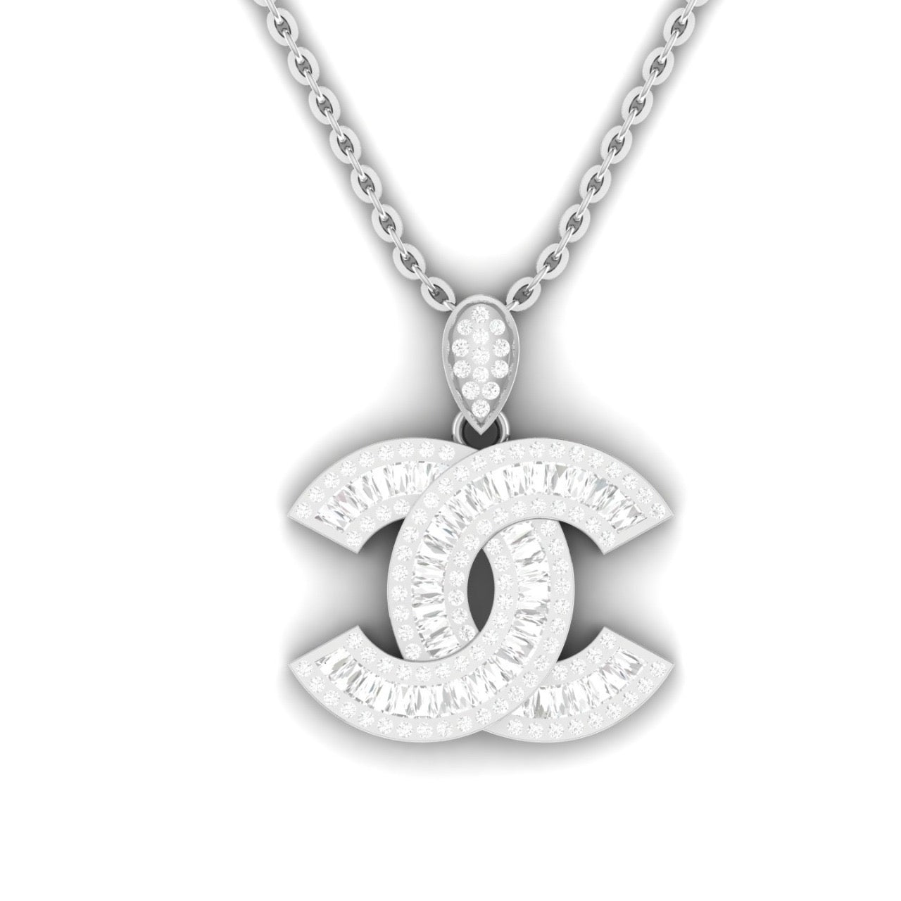 Double C Diamond Necklace in 18K Gold